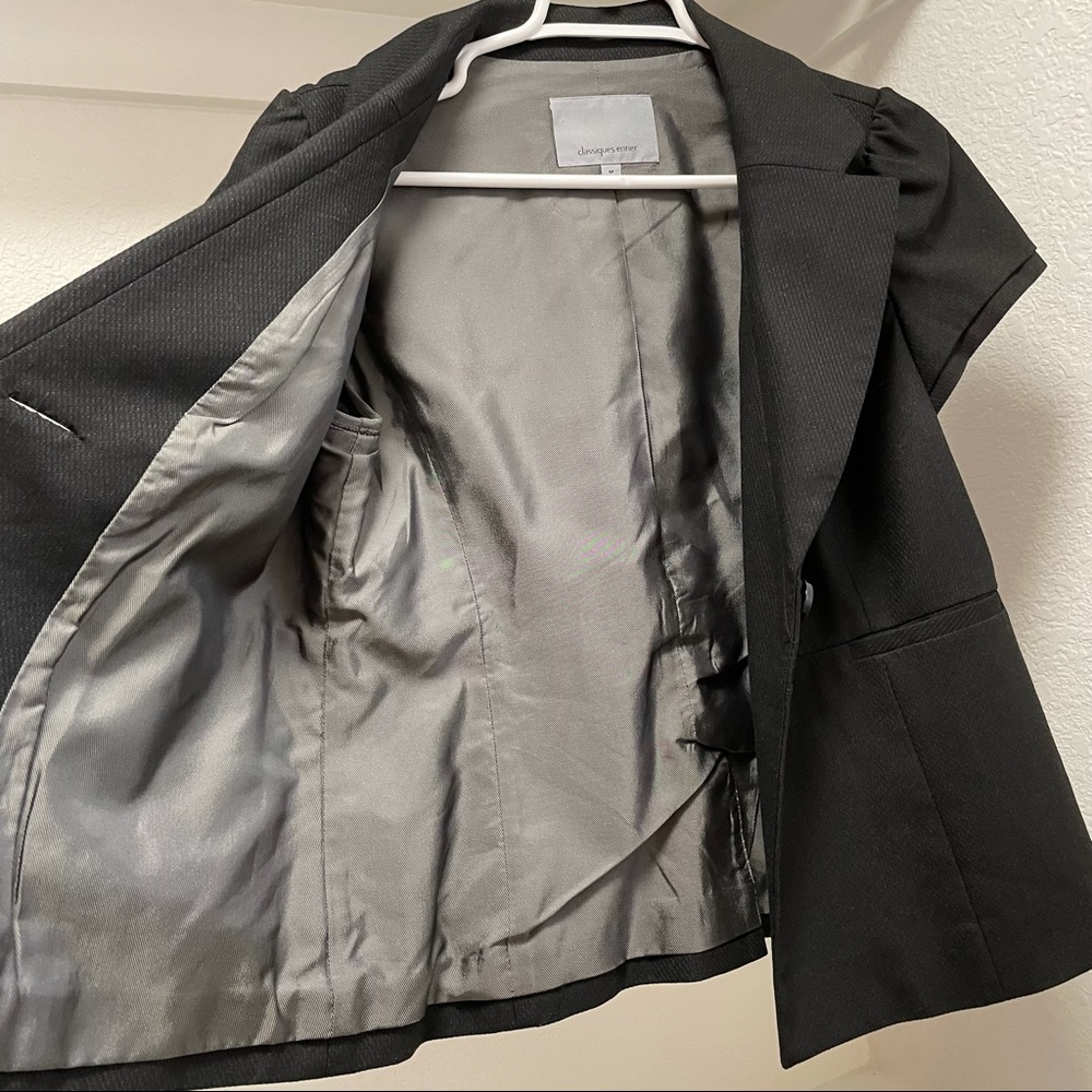 Classiques Entier Black Cap One Button Blazer Sz M - image 6